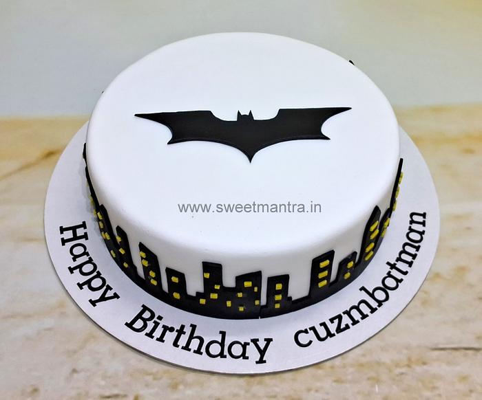Batman logo cake