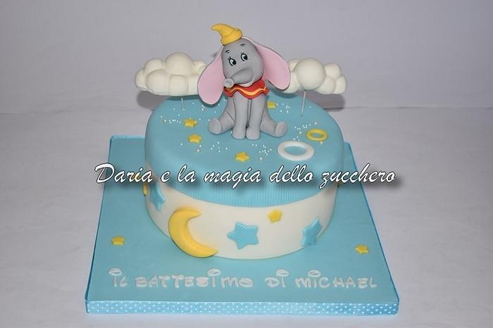 Dumbo baptism cake