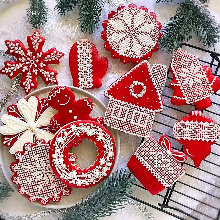 Christmas Lace Cookies