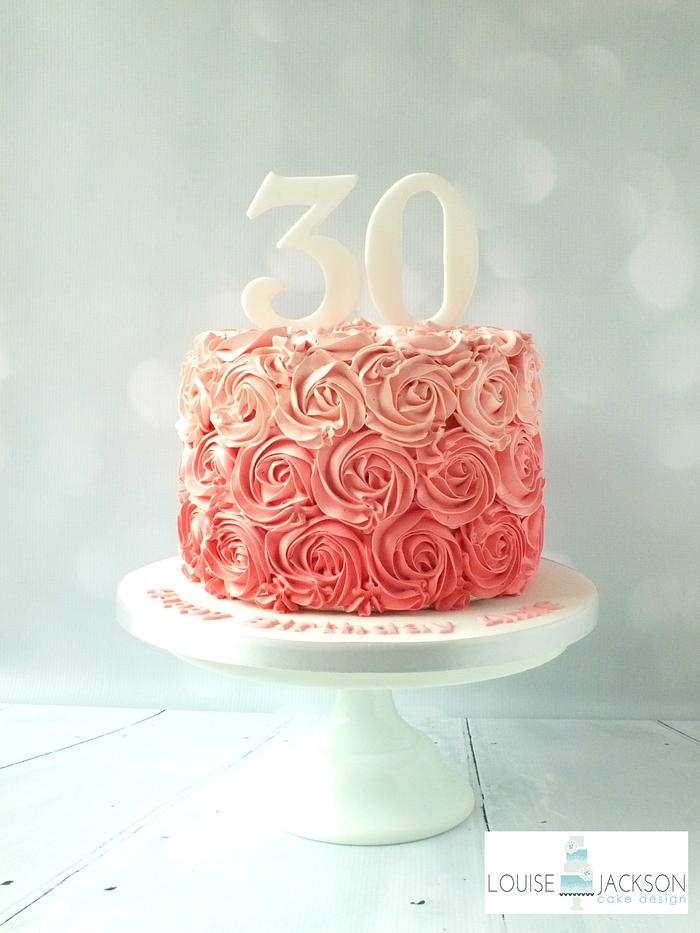 Pink Ombre Rose Cake - Confessions of a Confectionista