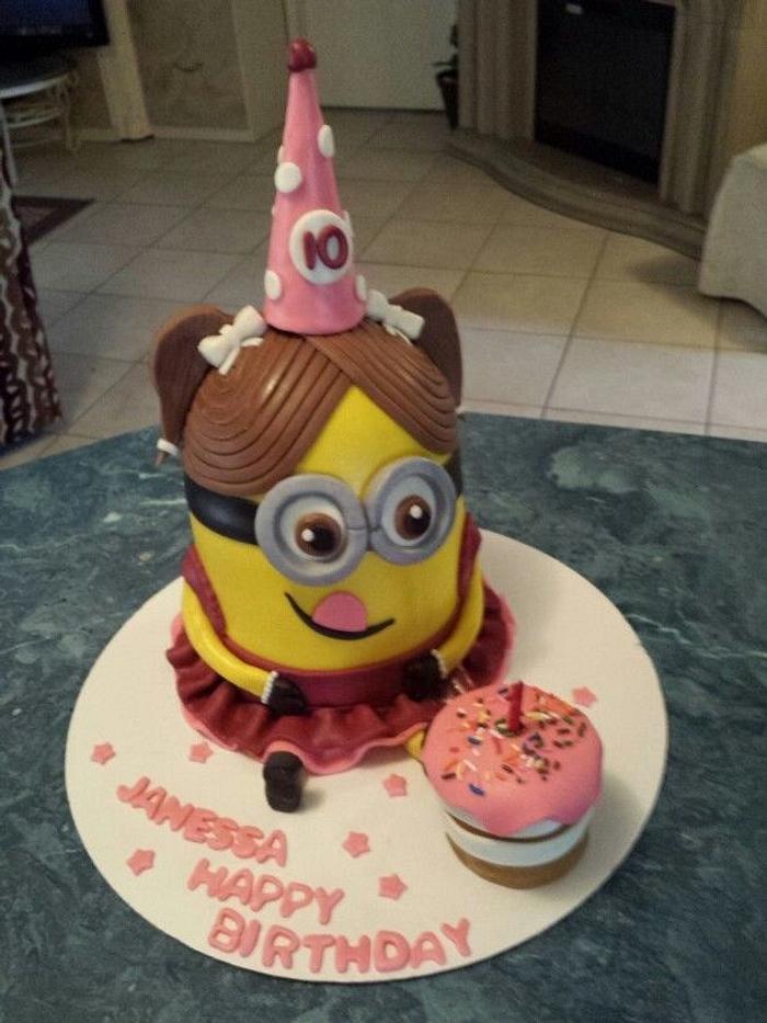 Miss Minion Birthday Cake
