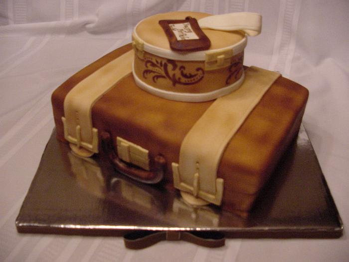 The Double Suit Case cake