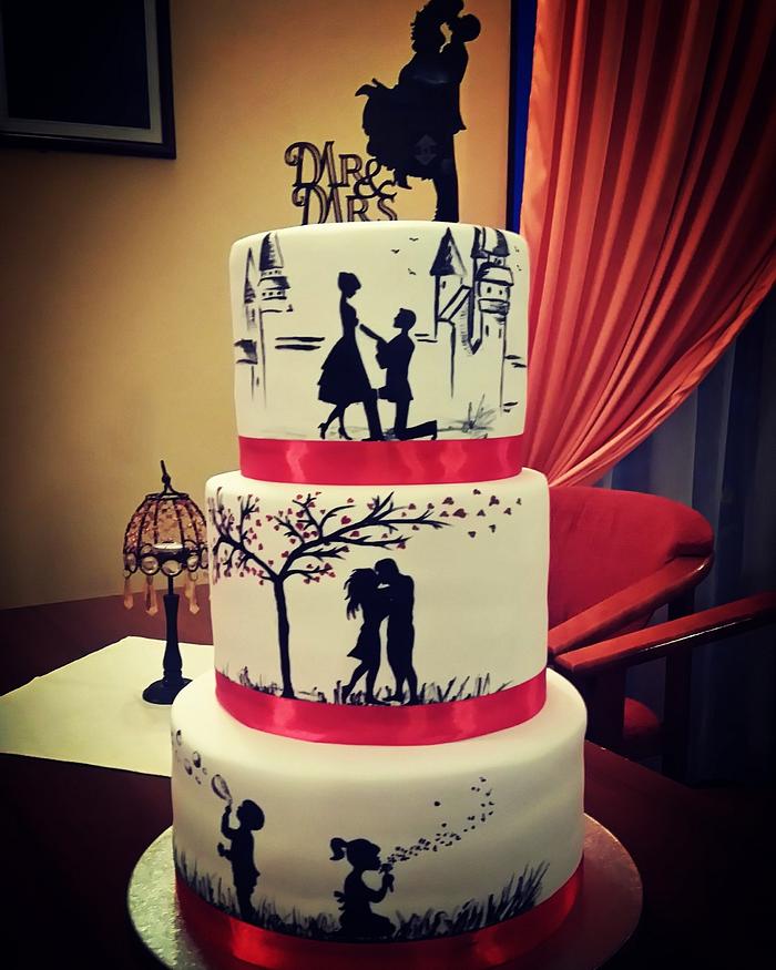 Lovestory wedding cake