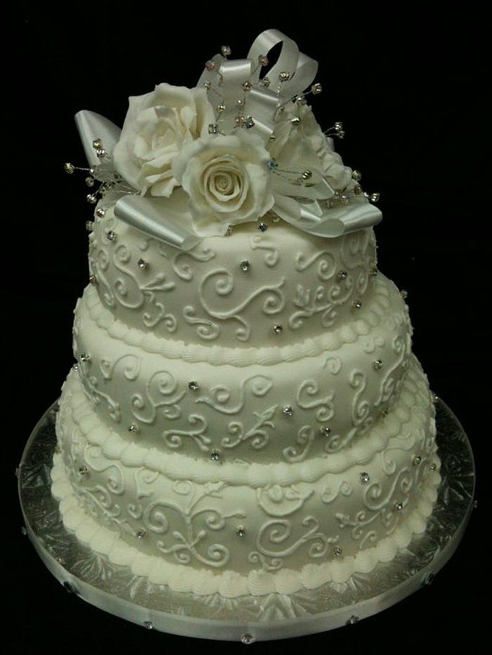 White on white Wedding Cake Feb 2012