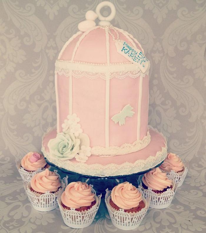 Pink Birdcage Cake