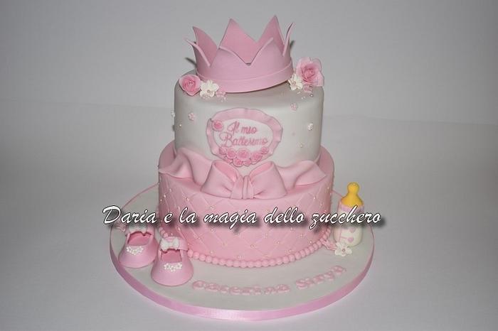  princess baptism cake
