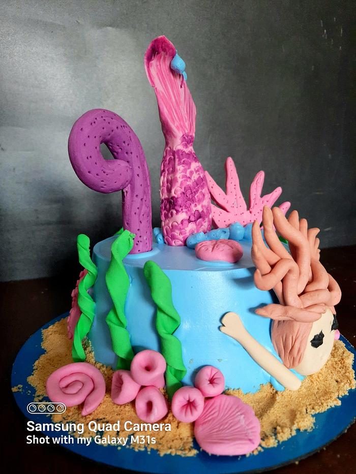 Underwater mermaid theme cake 
