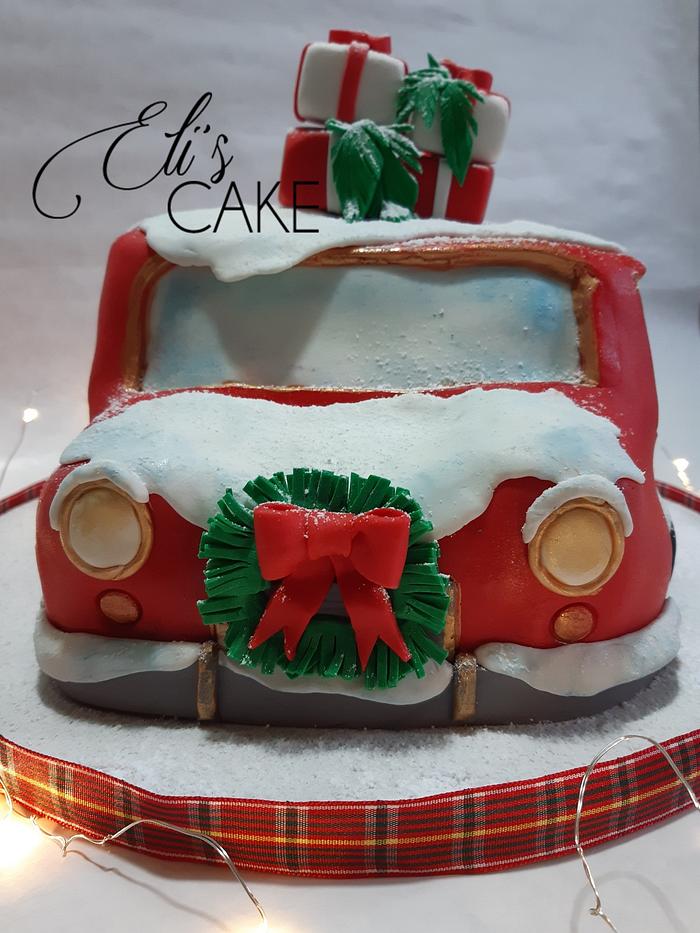 Christmas Car Cake
