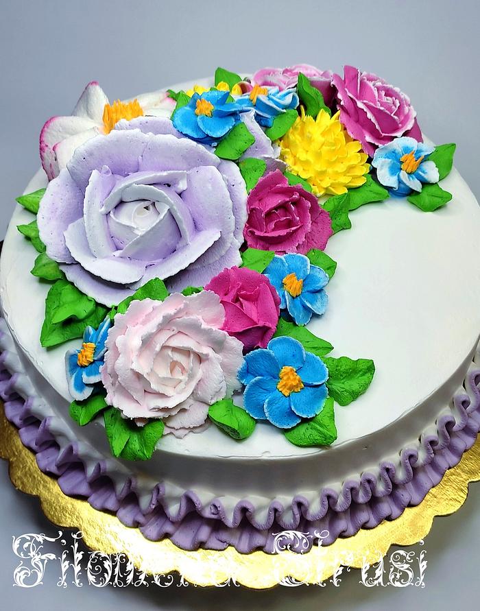 Whippingcream flower cake ❤️
