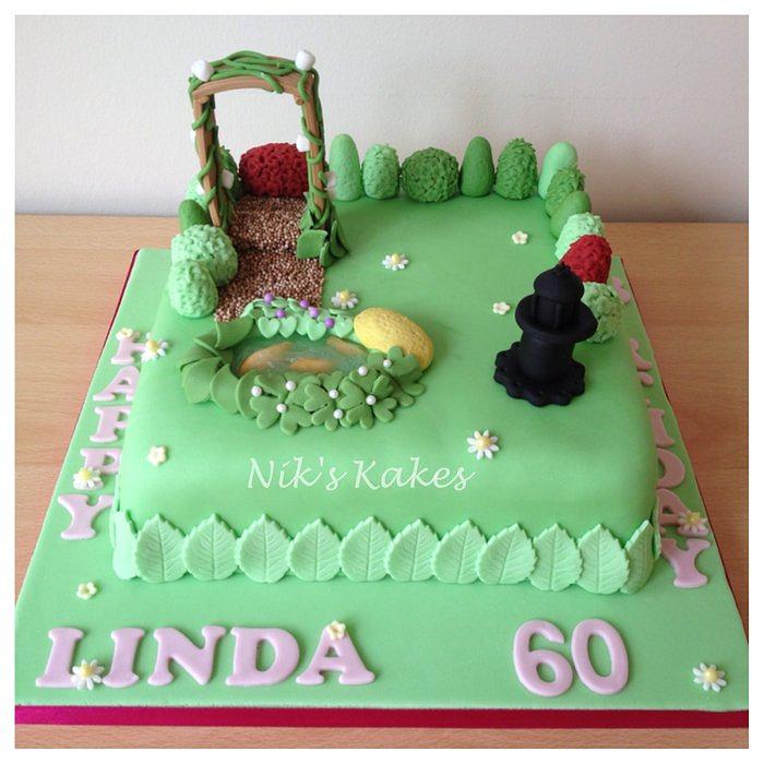 Garden Birthday Celebration Cake