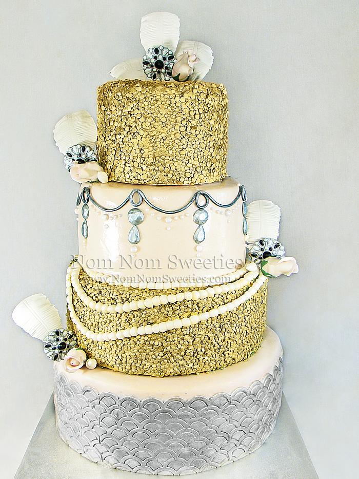 20's Glam Wedding Cake