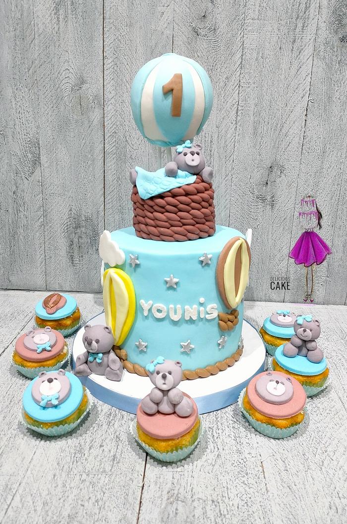Birthday for boy, Cake, cupcakes 