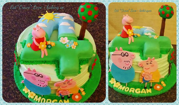 Peppa Pig birthday party cake