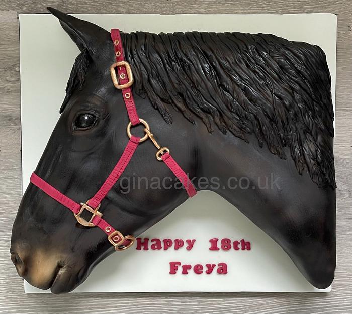 3d carved Horse head cake 