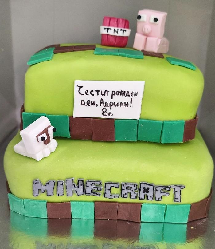 Minecraft birthday cake