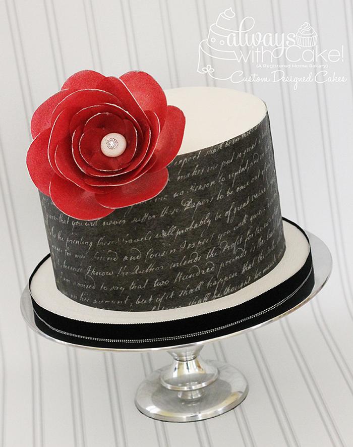 Love Note Anniversary Cake