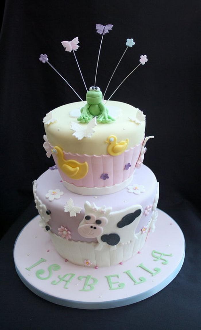 Baby Farm Animals Cake