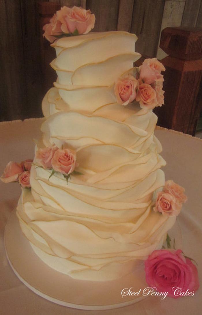 Fondant Wrapped Layers Wedding Cake
