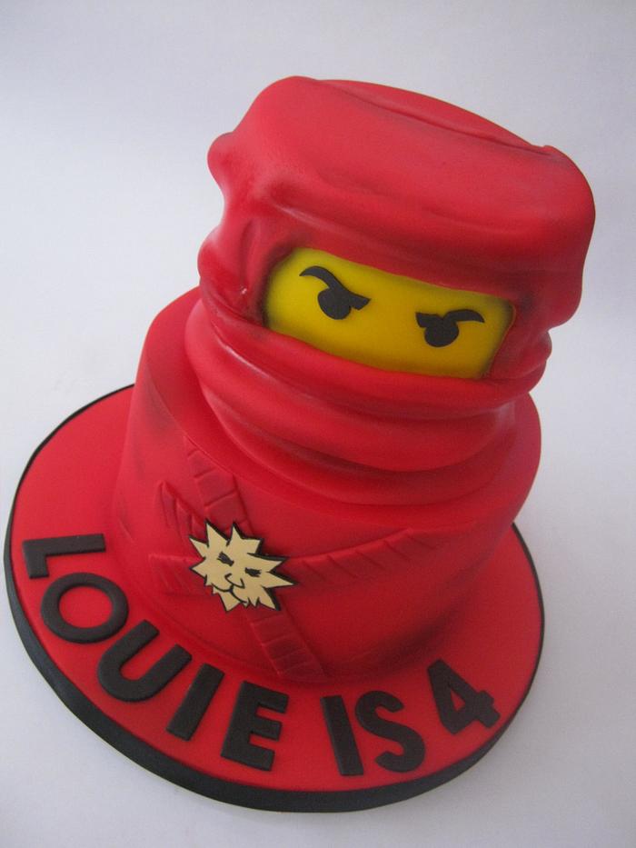Red Ninjago Lego 2 Tier Birthday Cake