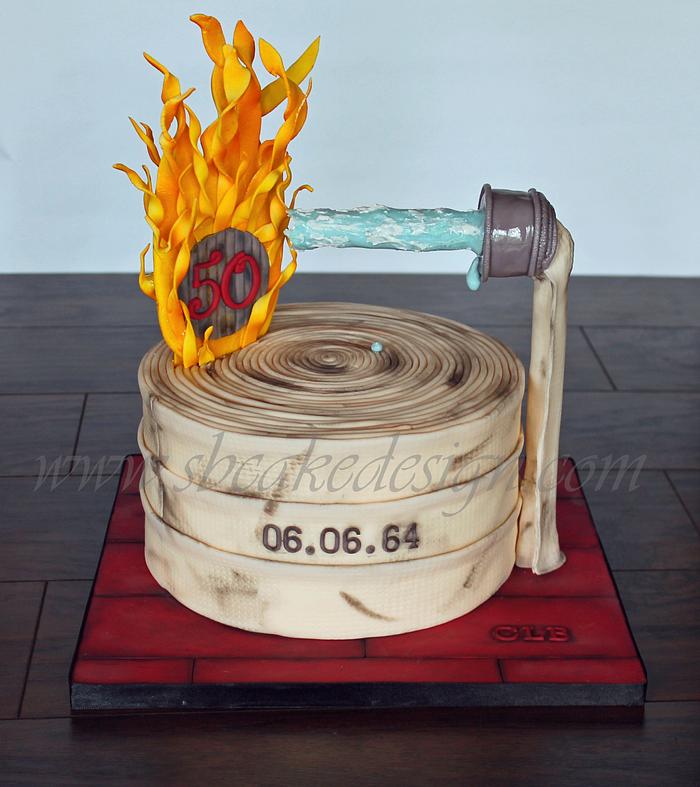Firefighter 50th Birthday Cake