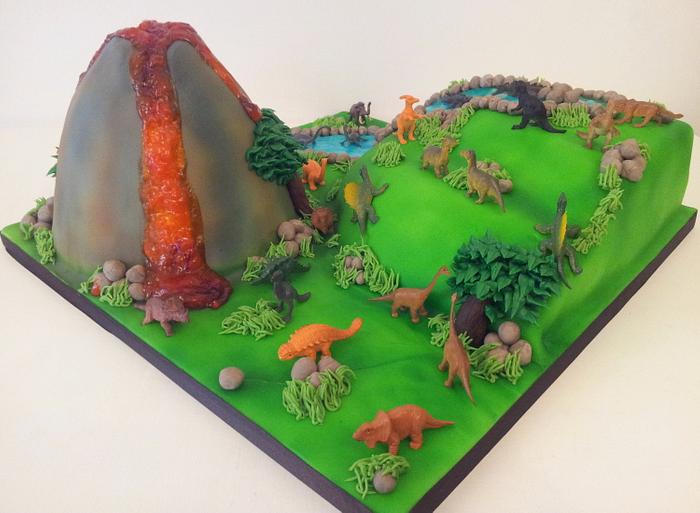 Dino Island Birthday Cake