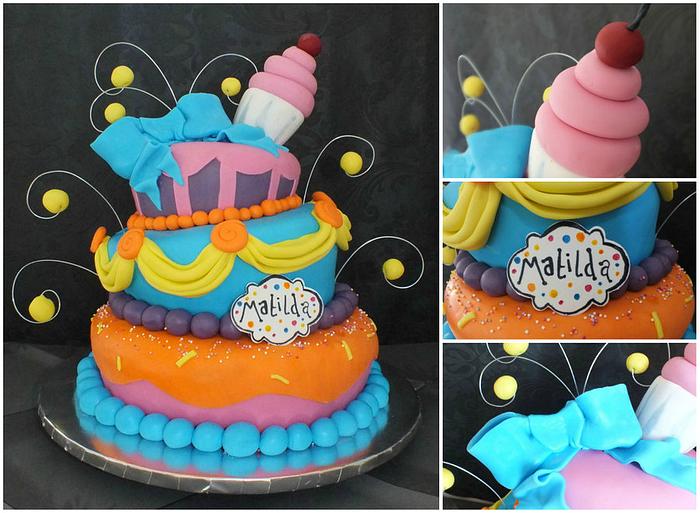 Wonky sweet celebration cake