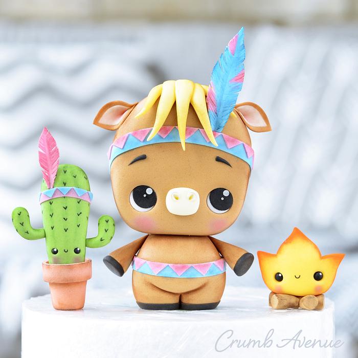 Horse, Cactus & Fire Cake Toppers