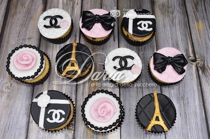 Chanel themed cupcakes