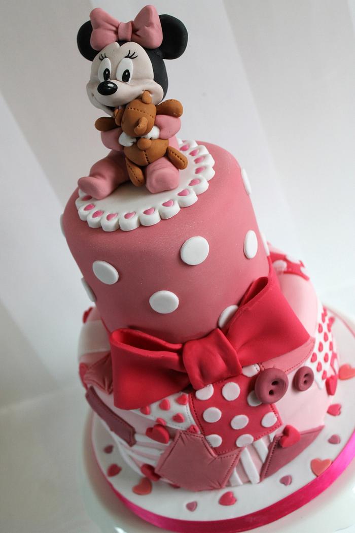 Baby shower cake - pink patchwork
