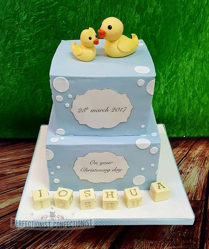 Joshua - Rubber duckies christening cake