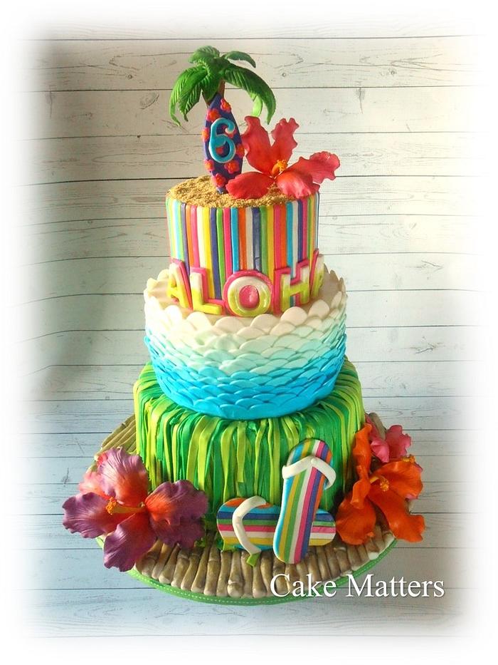 Aloha Birthday cake 