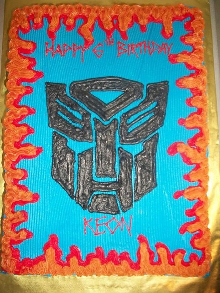 Transformers Sheet Cake