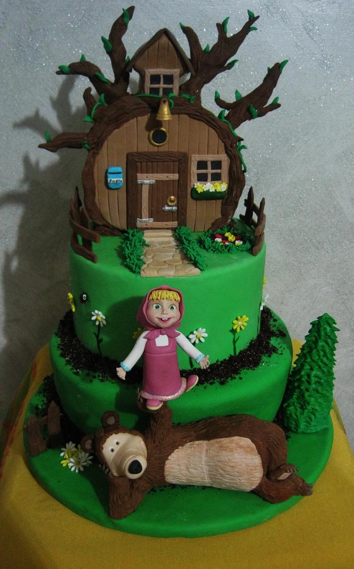 Marsha and the Bear cake