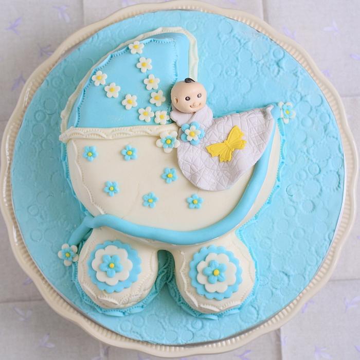 Pram Baby Shower Cake