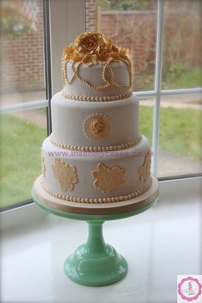 Vintage 3Tier Wedding Cake