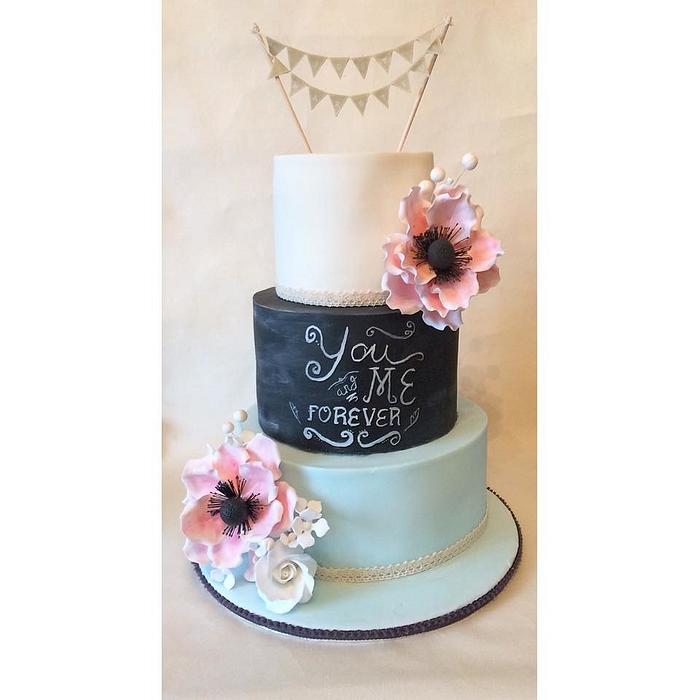 Pastel Chalkboard Wedding Cake!