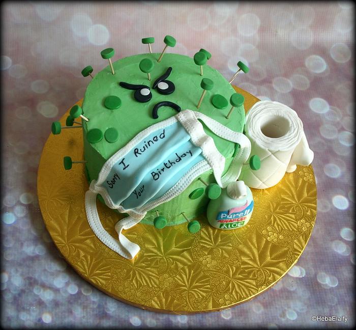 David's corona virus birthday cake
