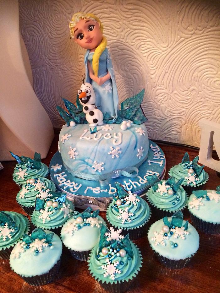 Frozen Cake and Cupcakes