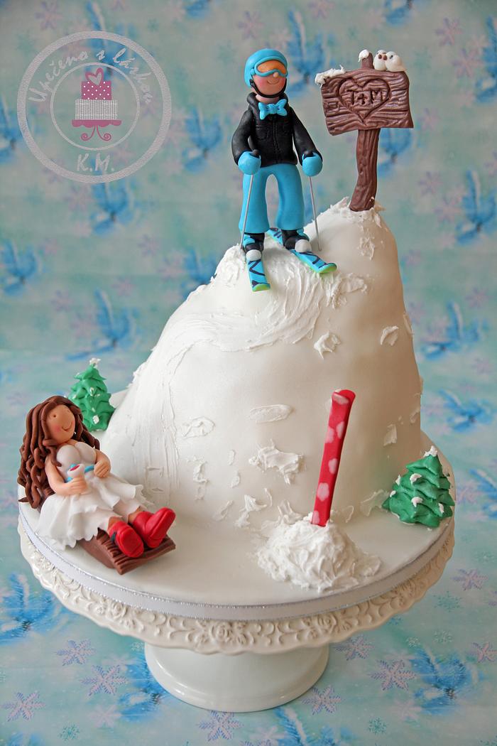 Wedding Cake for Ski Lovers