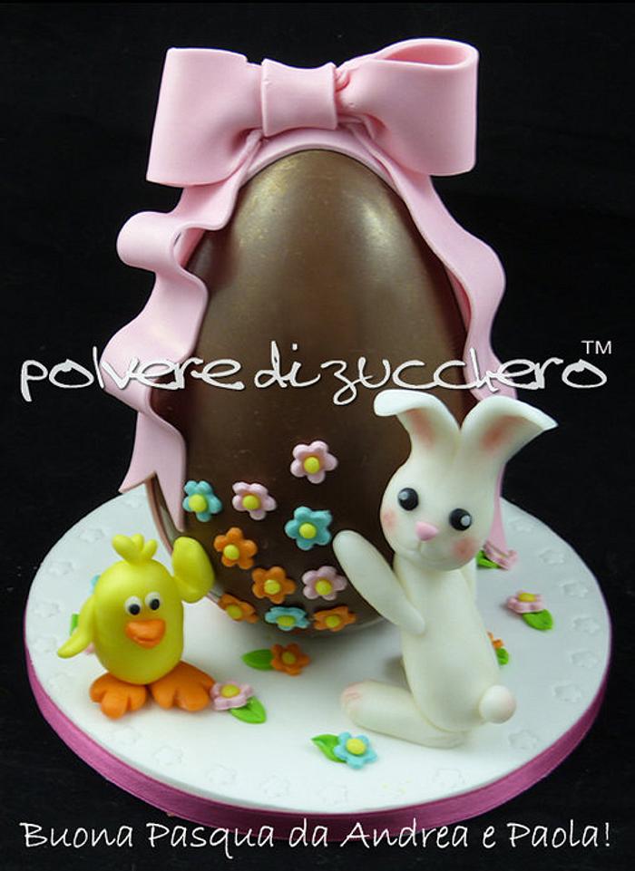 Easter chocolate egg decorated