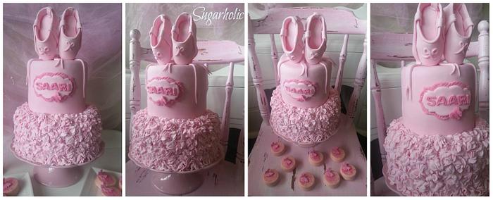 Pink Ballerina Ruffle Cake 