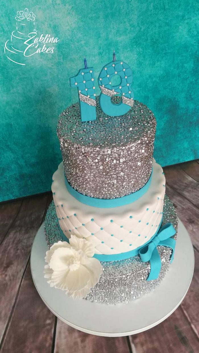 Silver blue cake