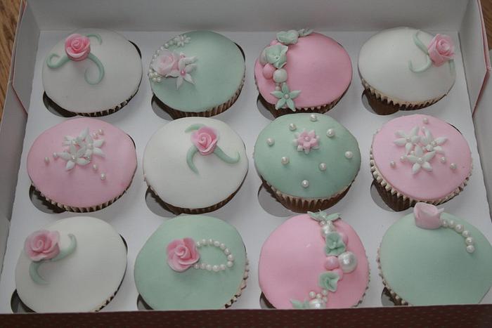 Pastel Pink & Mint Green Birthday Cupcakes 