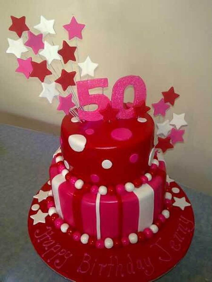 Exploding Stars 50th Cake