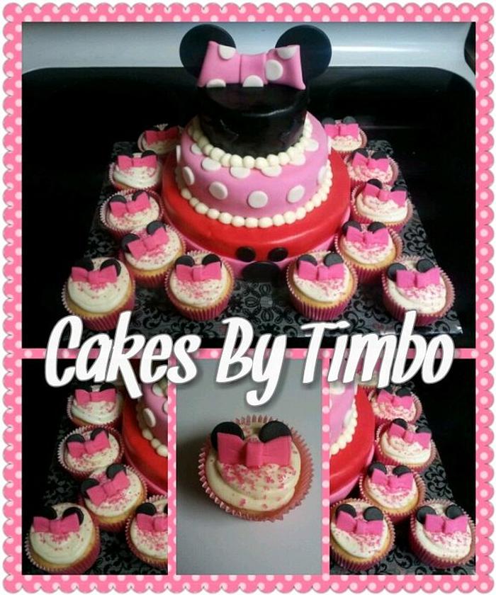 Minnie Mouse Cake and Cupcakes!
