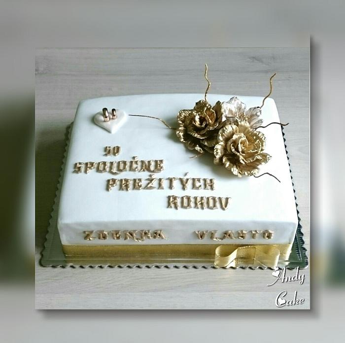 50th golden wedding anniversary cake