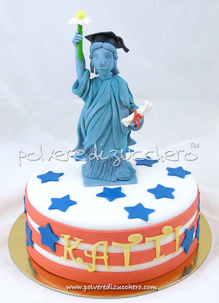 cake Liberty Statue for a graduation