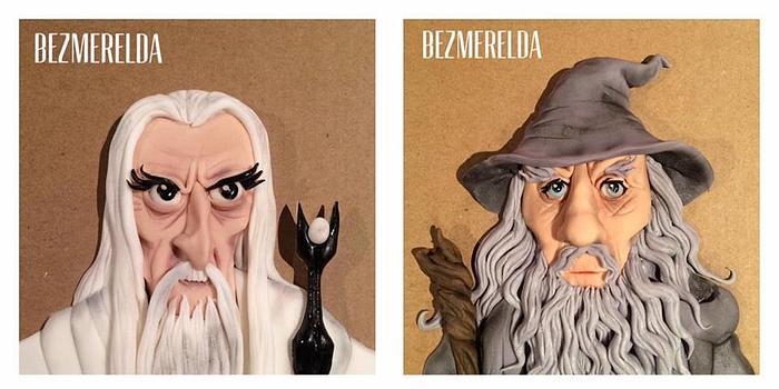 Saruman and Gandalf cake toppers