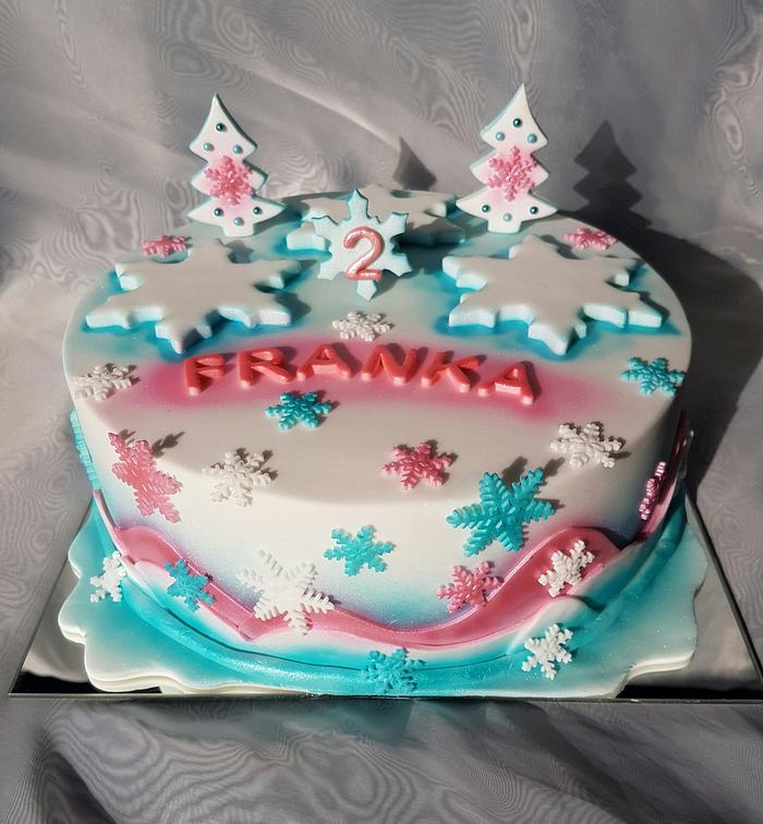 Sparkling winter 3 colour cake