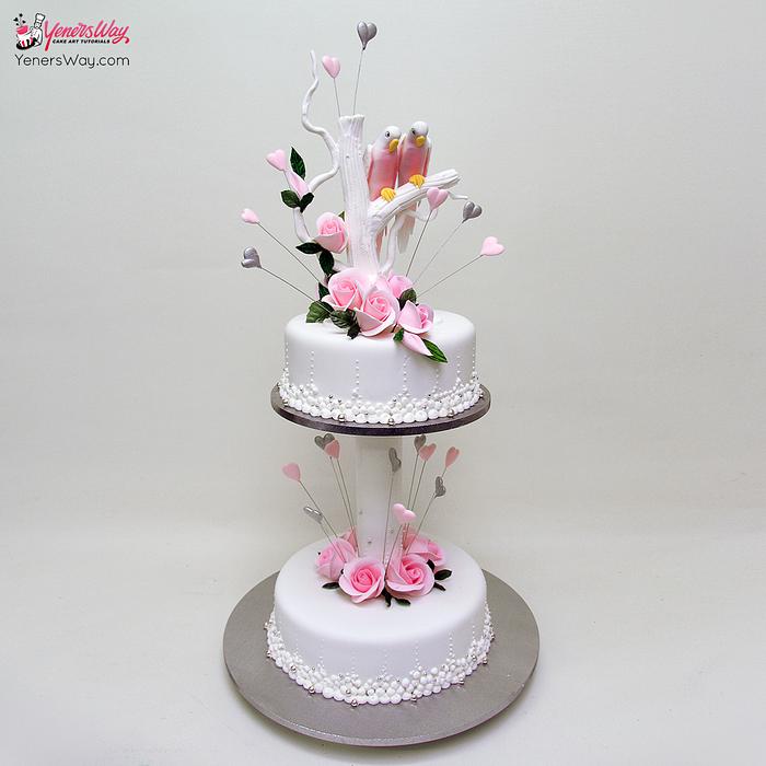 Love Birds Wedding Cake